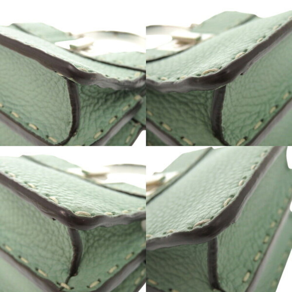 Fendi Peekaboo ICU Grained Leather Python Green S… - image 5